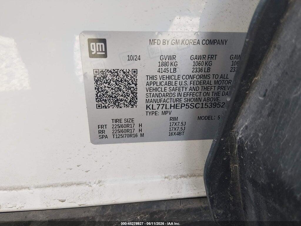KL77LHEP5SC153952 2025 CHEVROLET TRAX photo no. 9