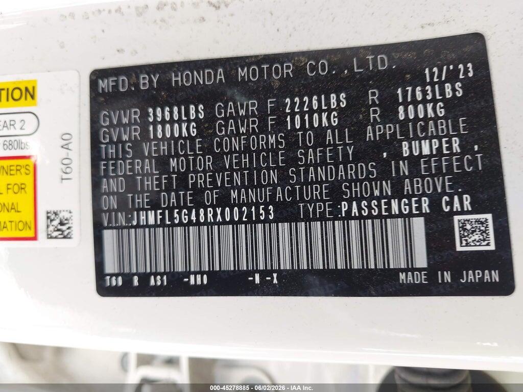 JHMFL5G48RX002153 2024 HONDA CIVIC TYPE R photo no. 9