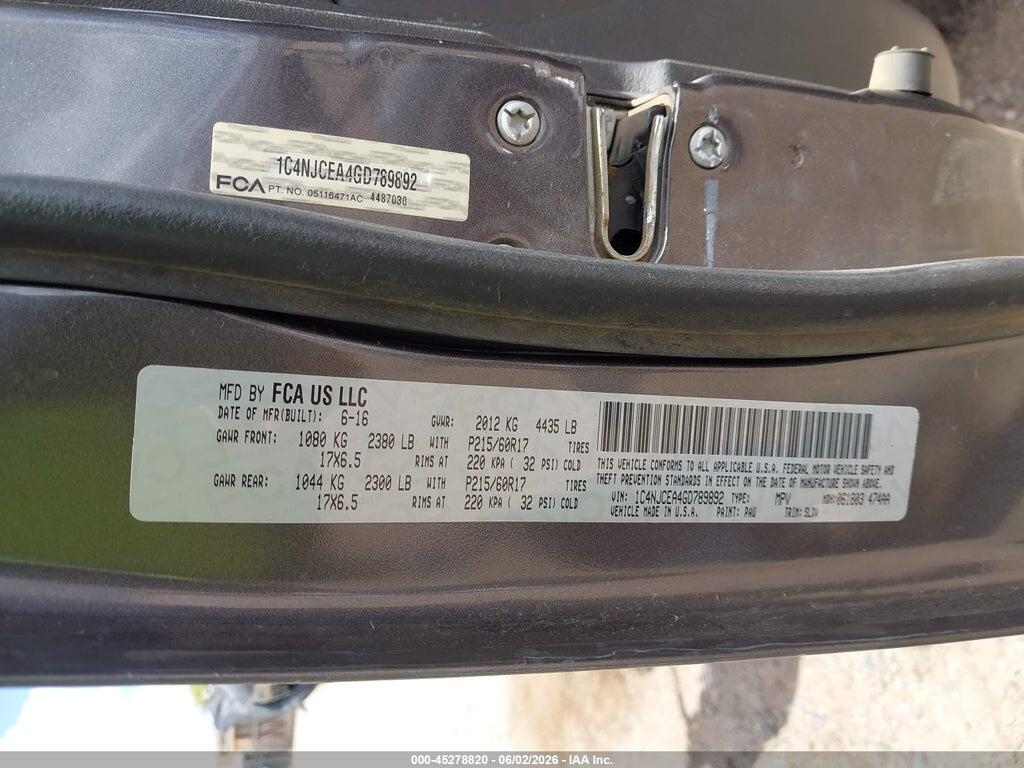 1C4NJCEA4GD789892 2016 JEEP COMPASS photo no. 9