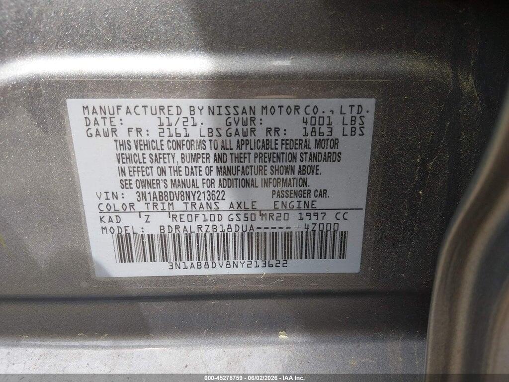 3N1AB8DV8NY213622 2022 NISSAN SENTRA photo no. 9