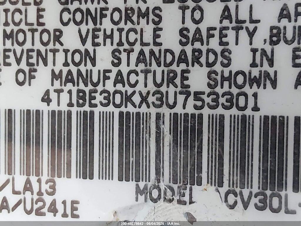 4T1BE30KX3U753301 2003 TOYOTA CAMRY photo no. 9