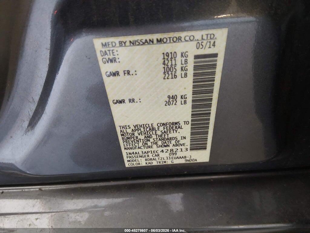 1N4AL3AP1EC428213 2014 NISSAN ALTIMA photo no. 9