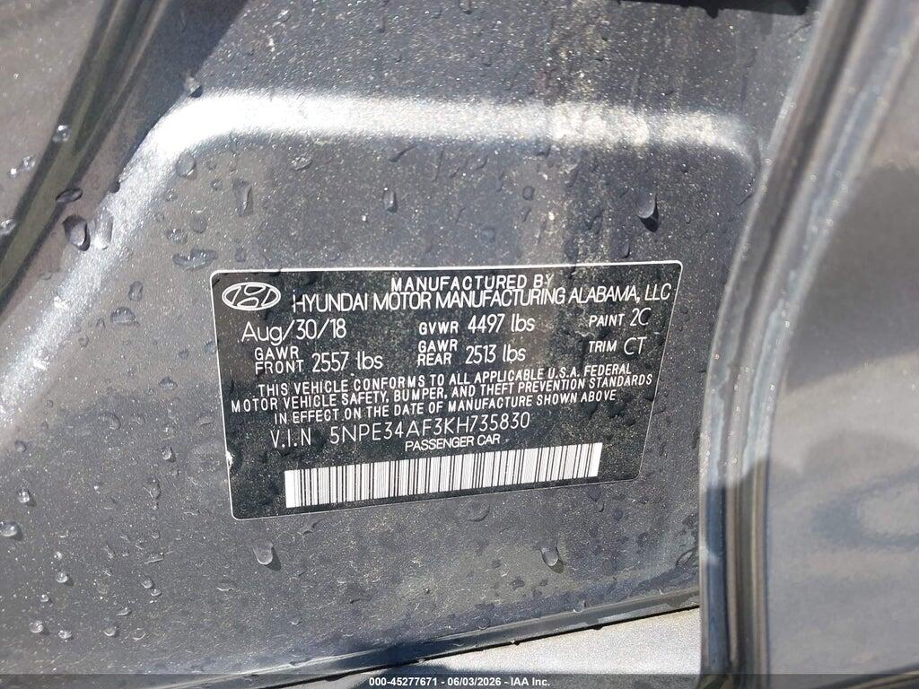 5NPE34AF3KH735830 2019 HYUNDAI SONATA photo no. 9