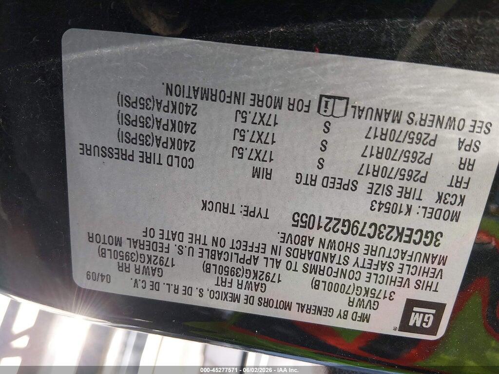 3GCEK23C79G221055 2009 CHEVROLET SILVERADO 1500 photo no. 9