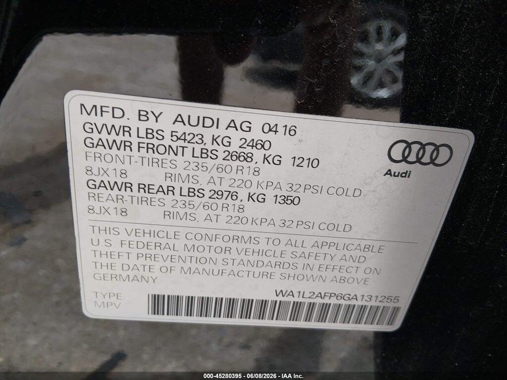 WA1L2AFP6GA131255 2016 AUDI Q5 photo no. 9