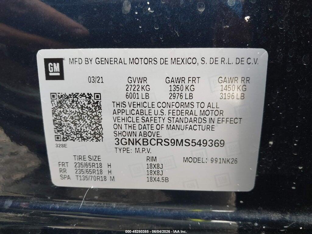 3GNKBCRS9MS549369 2021 CHEVROLET BLAZER photo no. 9