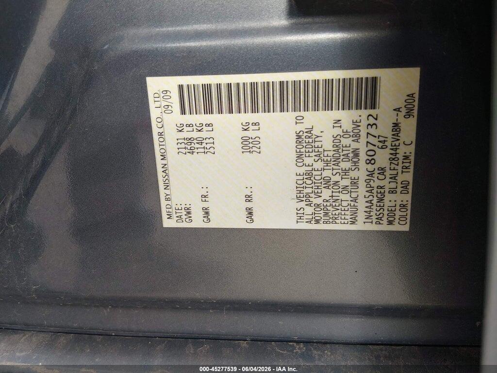 1N4AA5AP9AC807732 2010 NISSAN MAXIMA photo no. 9