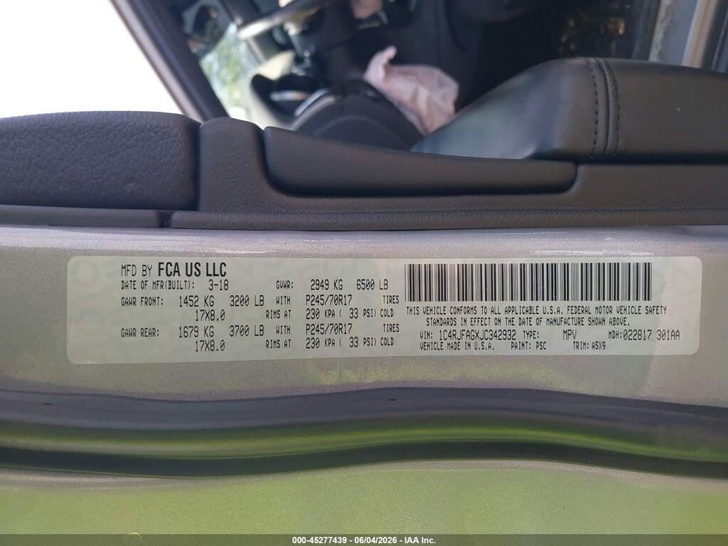 1C4RJFAGXJC342932 2018 JEEP GRAND CHEROKEE photo no. 9