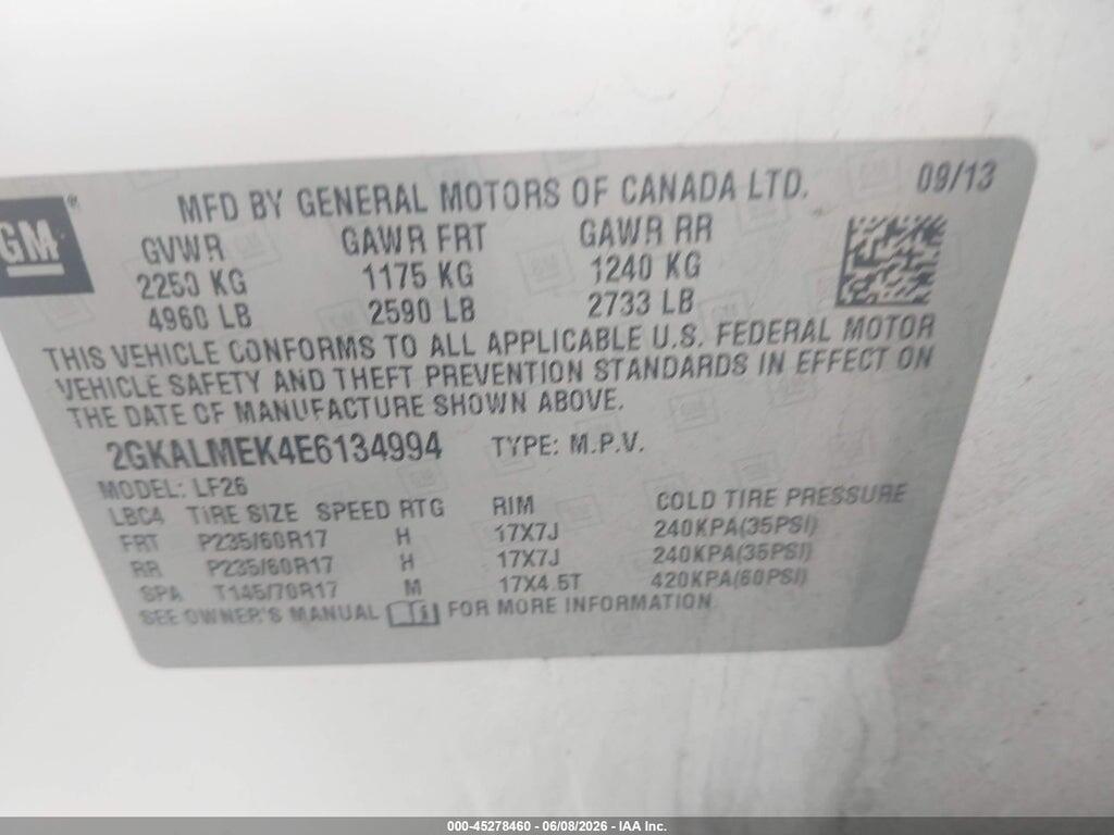 2GKALMEK4E6134994 2014 GMC TERRAIN photo no. 9
