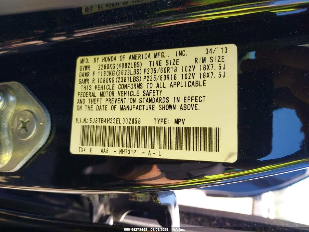 5J8TB4H33EL002958 2014 ACURA RDX photo no. 9