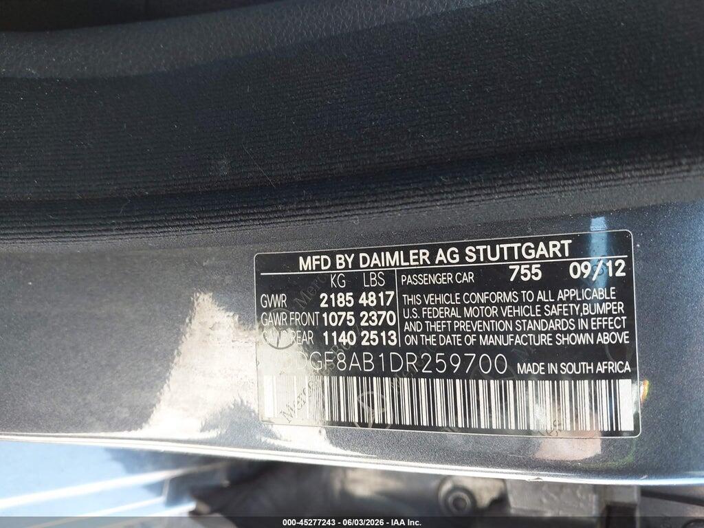 WDDGF8AB1DR259700 2013 MERCEDES-BENZ C 300 photo no. 9