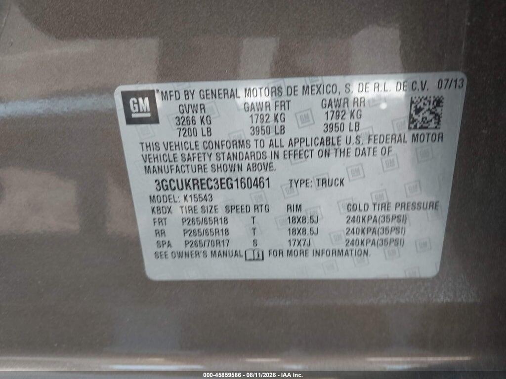 3GCUKREC3EG160461 2014 CHEVROLET SILVERADO 1500 photo no. 9