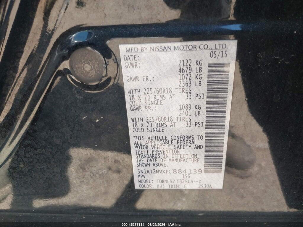 5N1AT2MVXFC884139 2015 NISSAN ROGUE photo no. 9