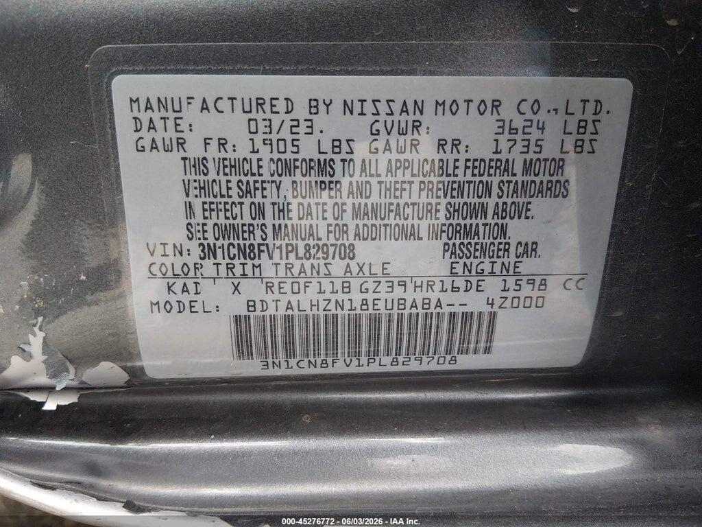 3N1CN8FV1PL829708 2023 NISSAN VERSA photo no. 9