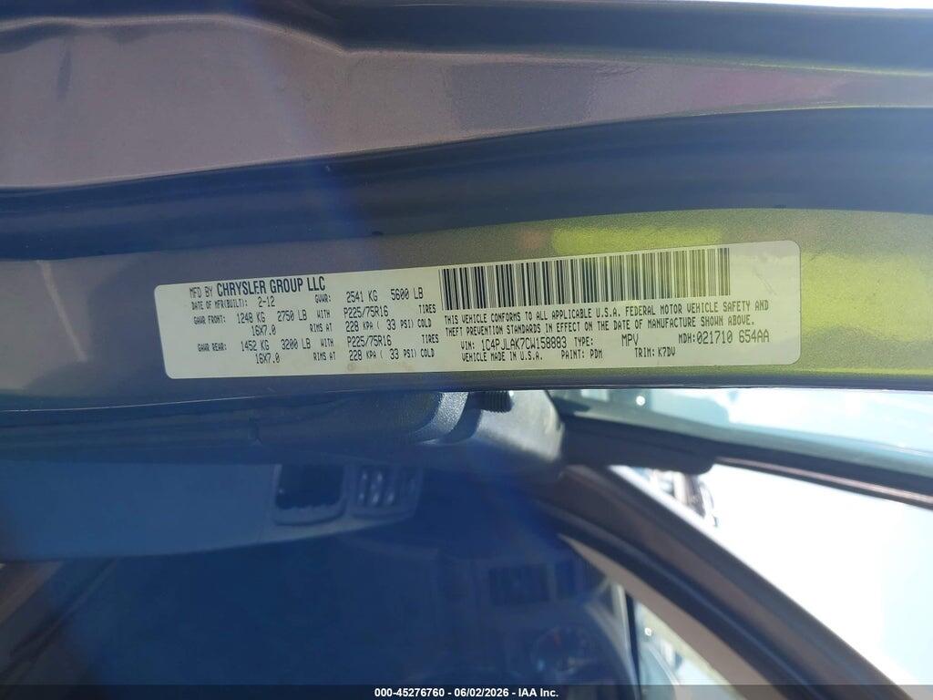 1C4PJLAK7CW158883 2012 JEEP LIBERTY photo no. 9