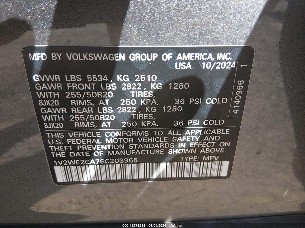 1V2WE2CA7SC203365 2025 VOLKSWAGEN ATLAS CROSS SPORT photo no. 9