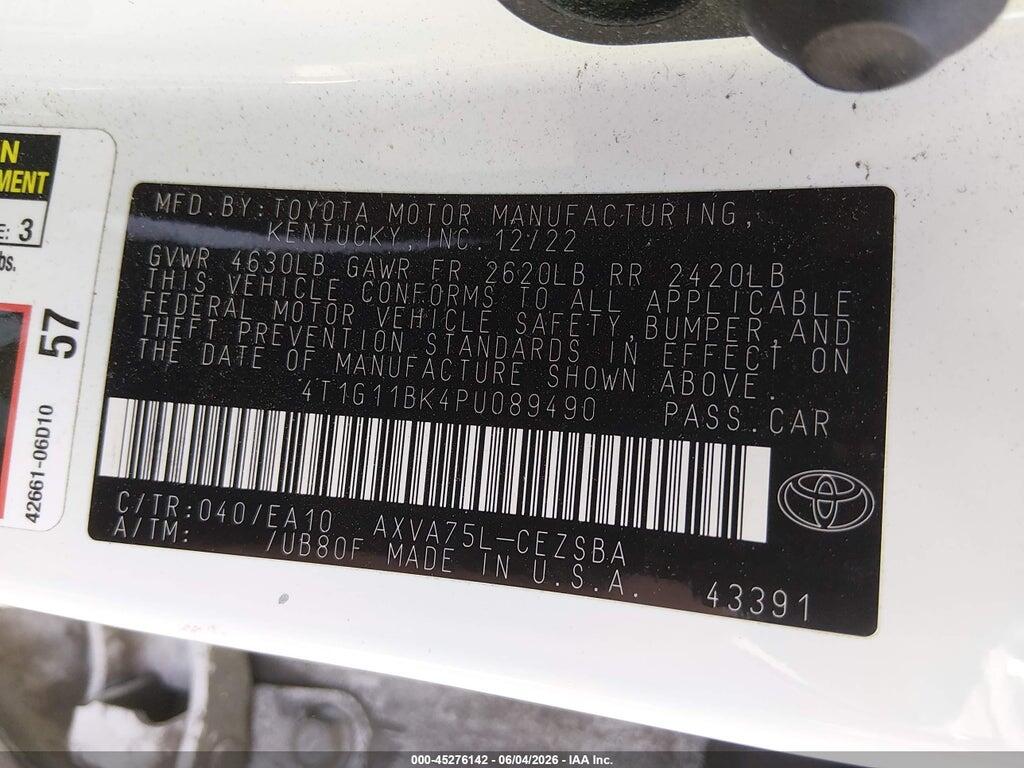 4T1G11BK4PU089490 2023 TOYOTA CAMRY photo no. 9