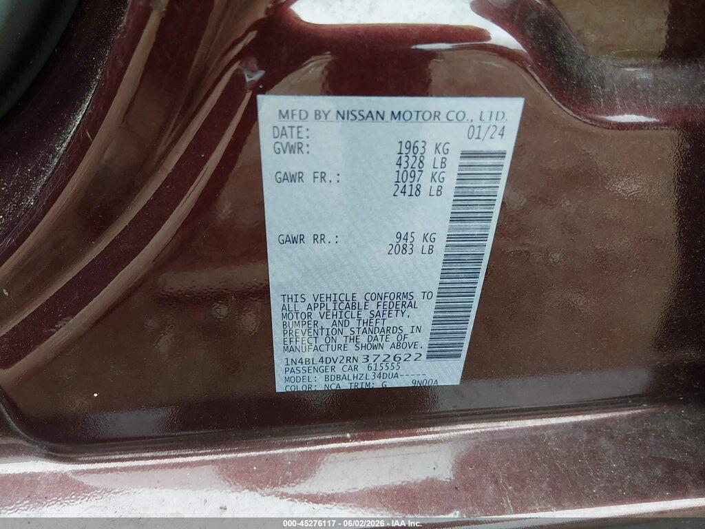 1N4BL4DV2RN372622 2024 NISSAN ALTIMA photo no. 9