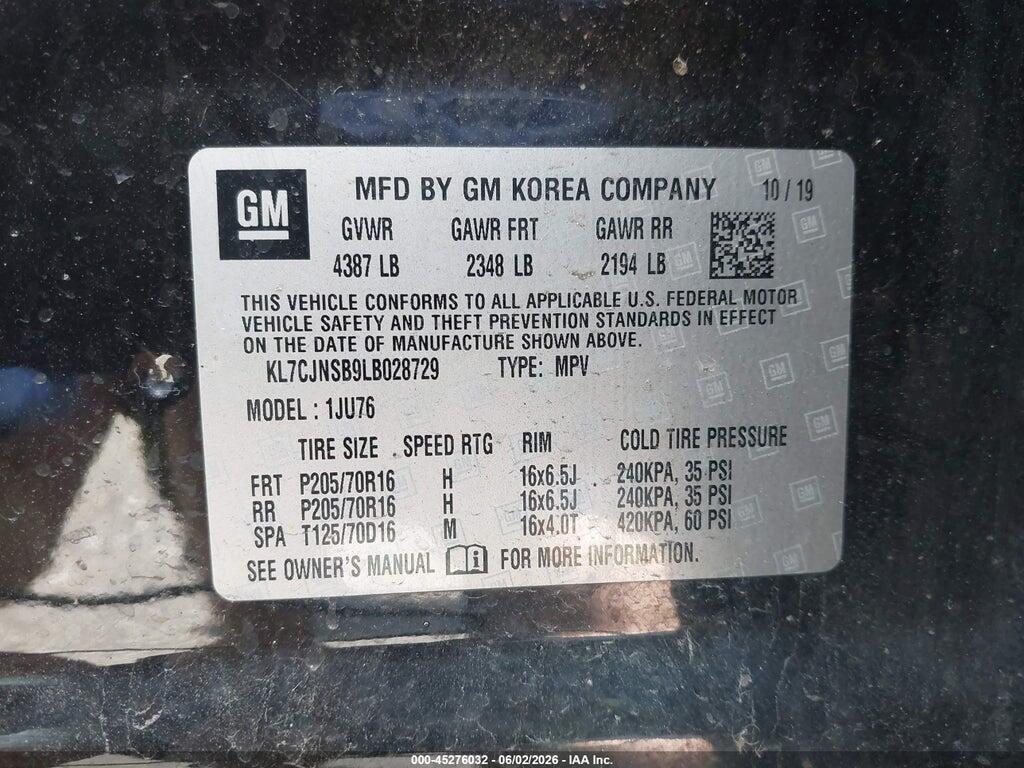 KL7CJNSB9LB028729 2020 CHEVROLET TRAX photo no. 9
