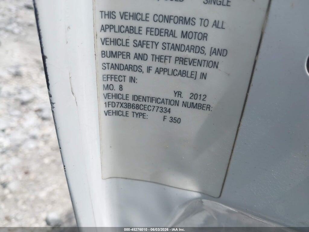 1FD7X3B68CEC77334 2012 FORD F-350 WITH SERVICE BODY photo no. 9