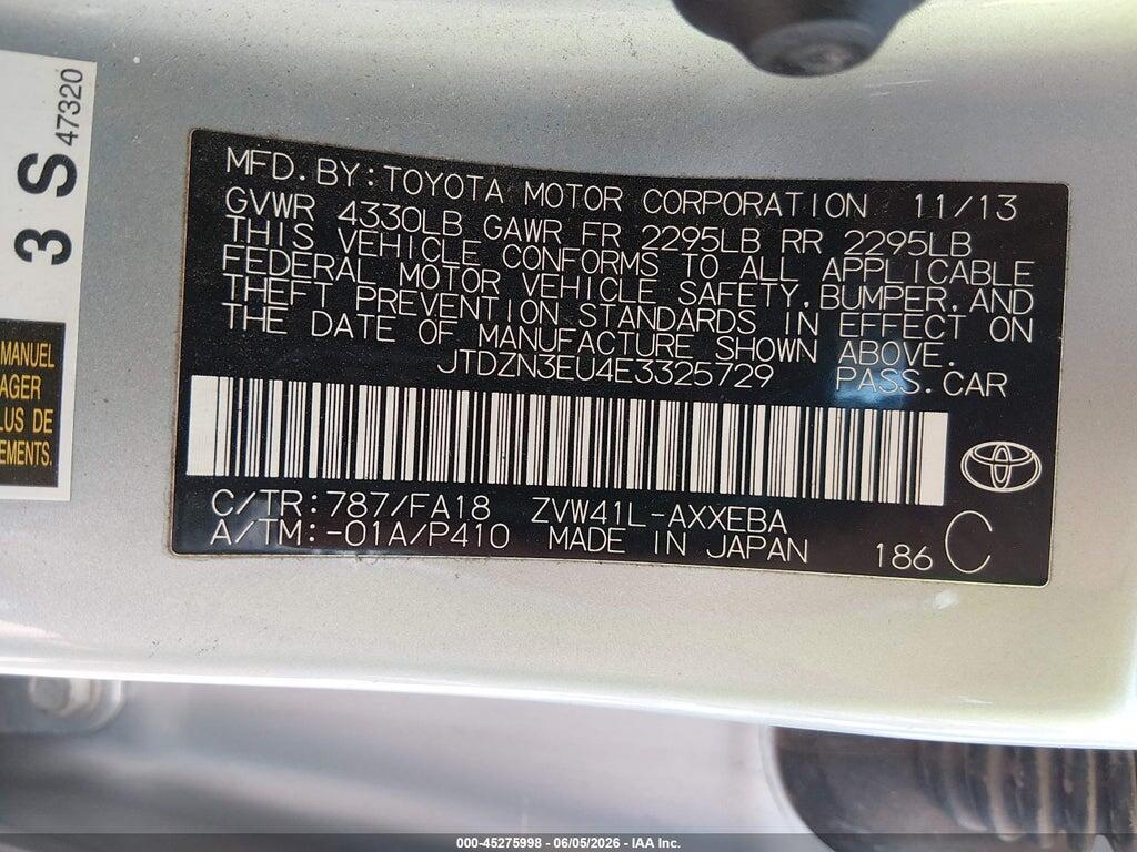JTDZN3EU4E3325729 2014 TOYOTA PRIUS V photo no. 9