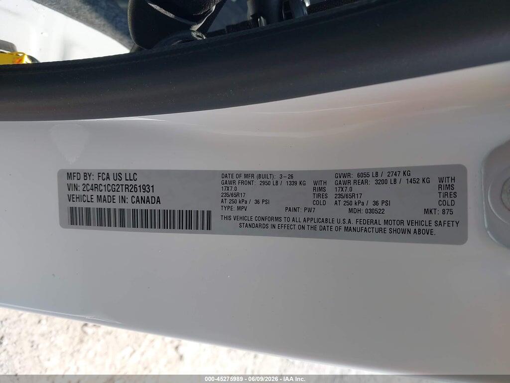 2C4RC1CG2TR261931 2026 CHRYSLER VOYAGER photo no. 9