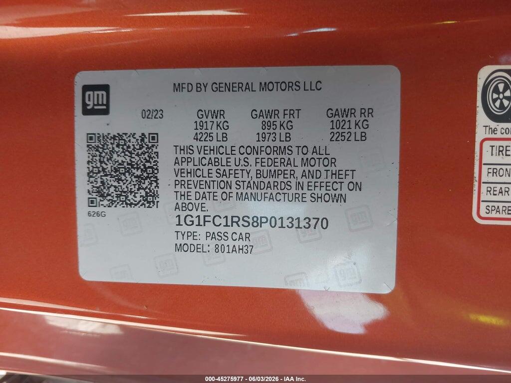 1G1FC1RS8P0131370 2023 CHEVROLET CAMARO photo no. 9