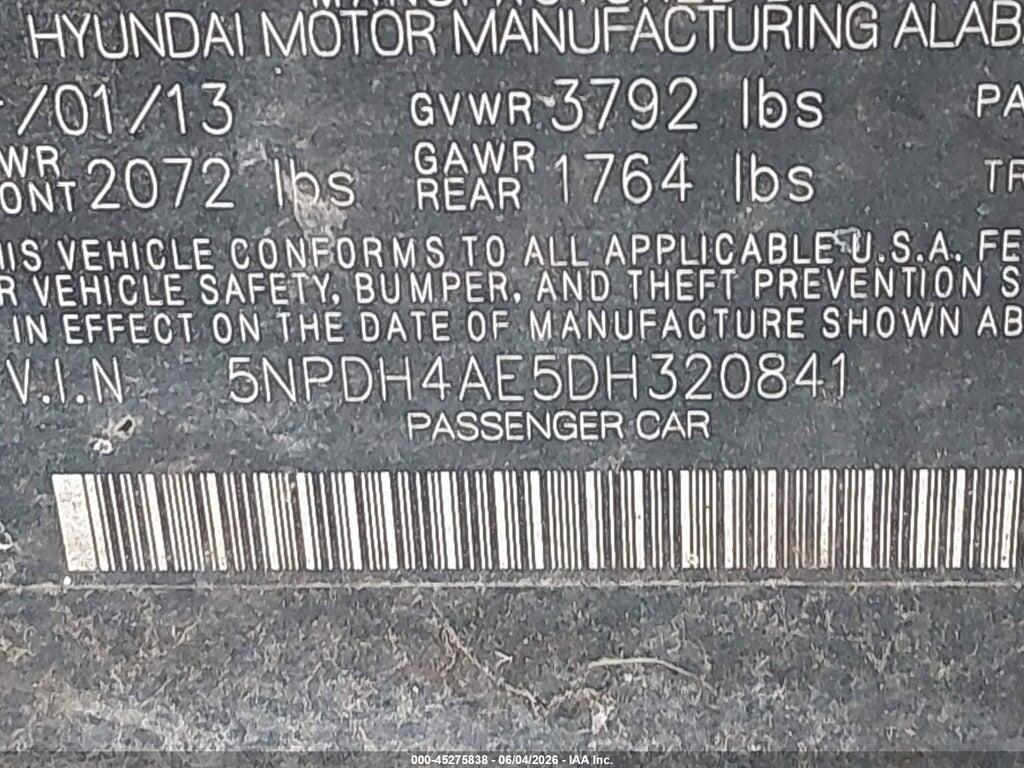 5NPDH4AE5DH320841 2013 HYUNDAI ELANTRA photo no. 9