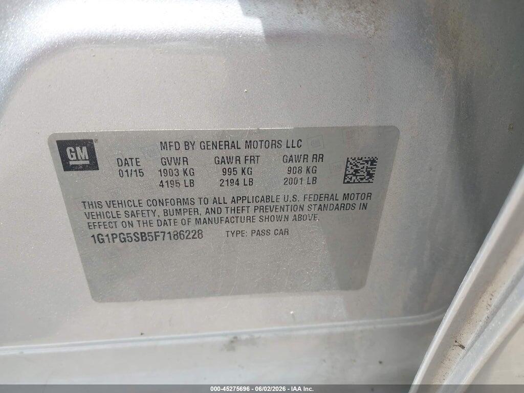 1G1PG5SB5F7186228 2015 CHEVROLET CRUZE photo no. 9