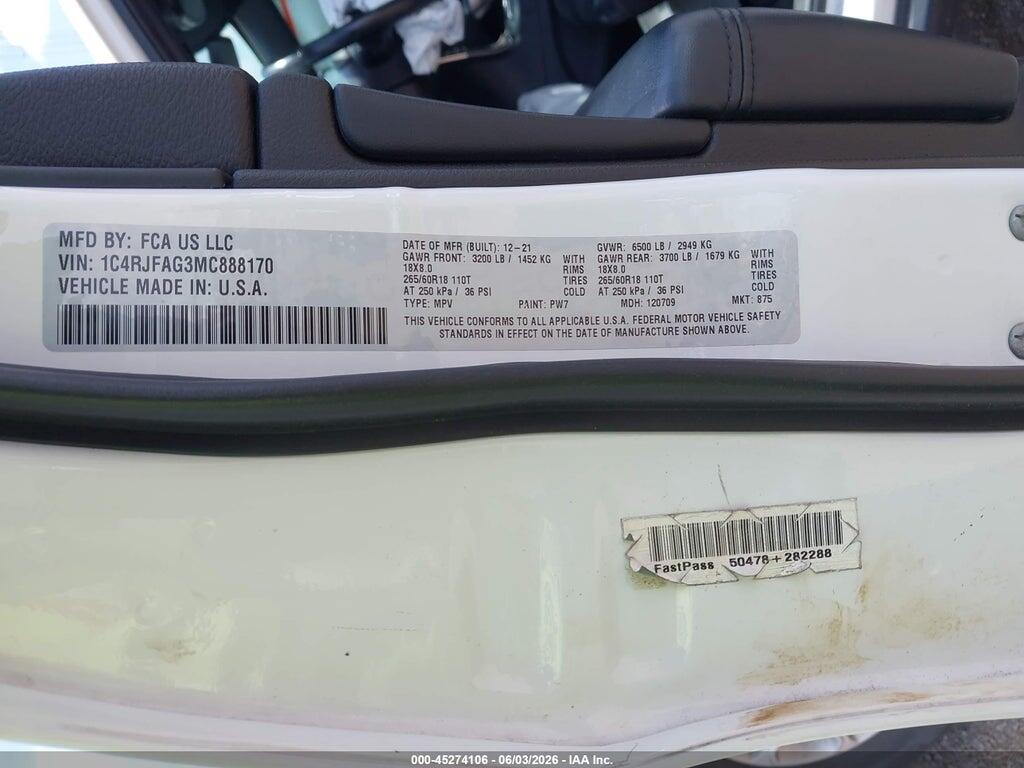 1C4RJFAG3MC888170 2021 JEEP GRAND CHEROKEE photo no. 9