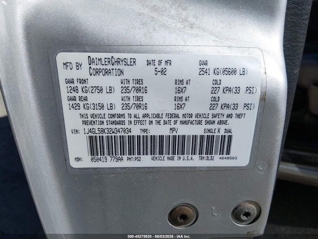1J4GL58K32W347034 2002 JEEP LIBERTY photo no. 9