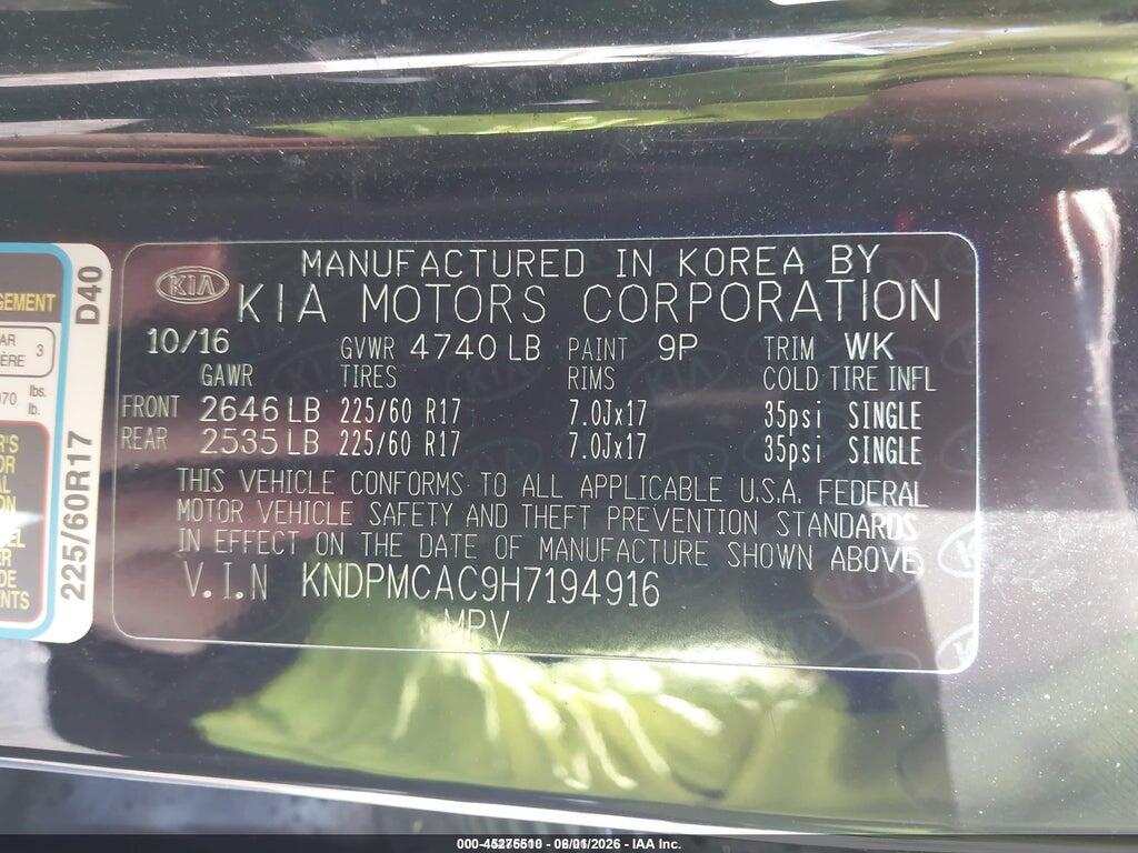 KNDPMCAC9H7194916 2017 KIA SPORTAGE photo no. 9