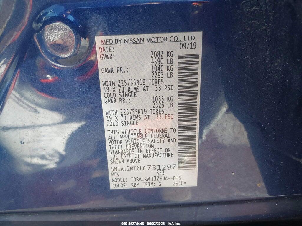 5N1AT2MT6LC731297 2020 NISSAN ROGUE photo no. 9