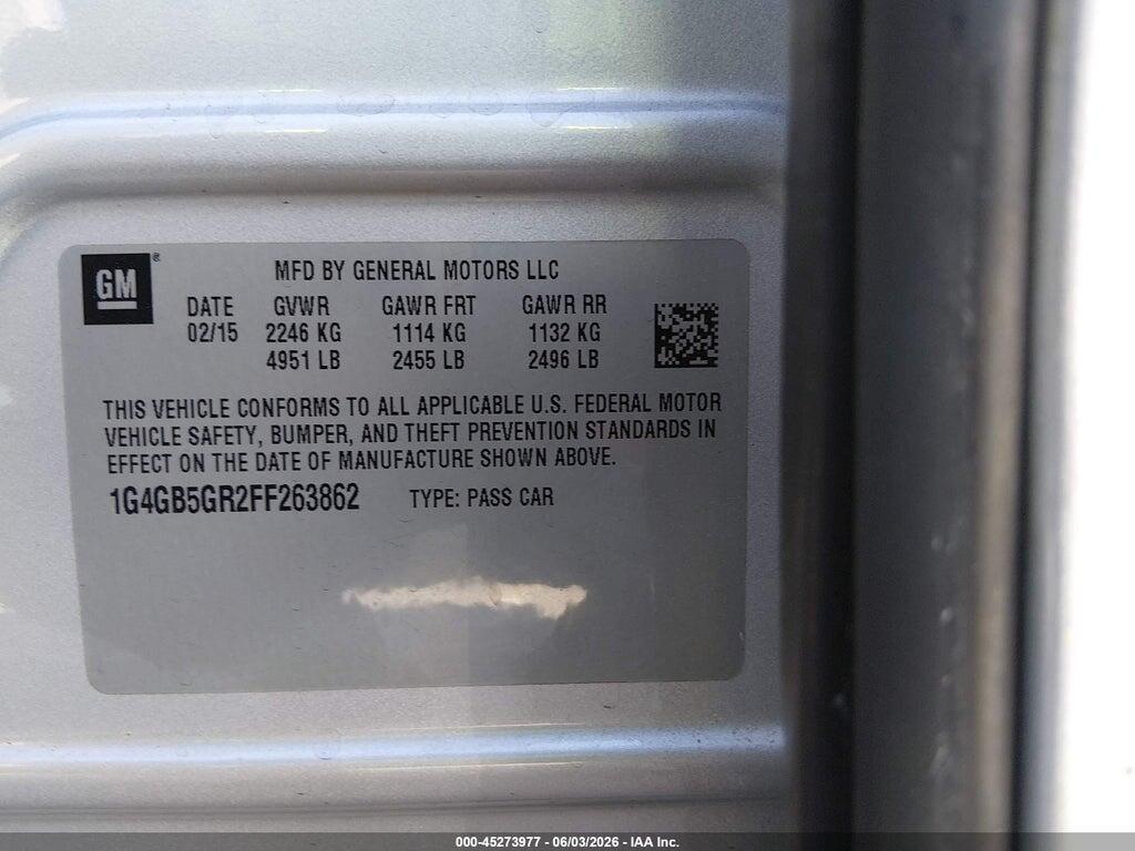 1G4GB5GR2FF263862 2015 BUICK LACROSSE photo no. 9