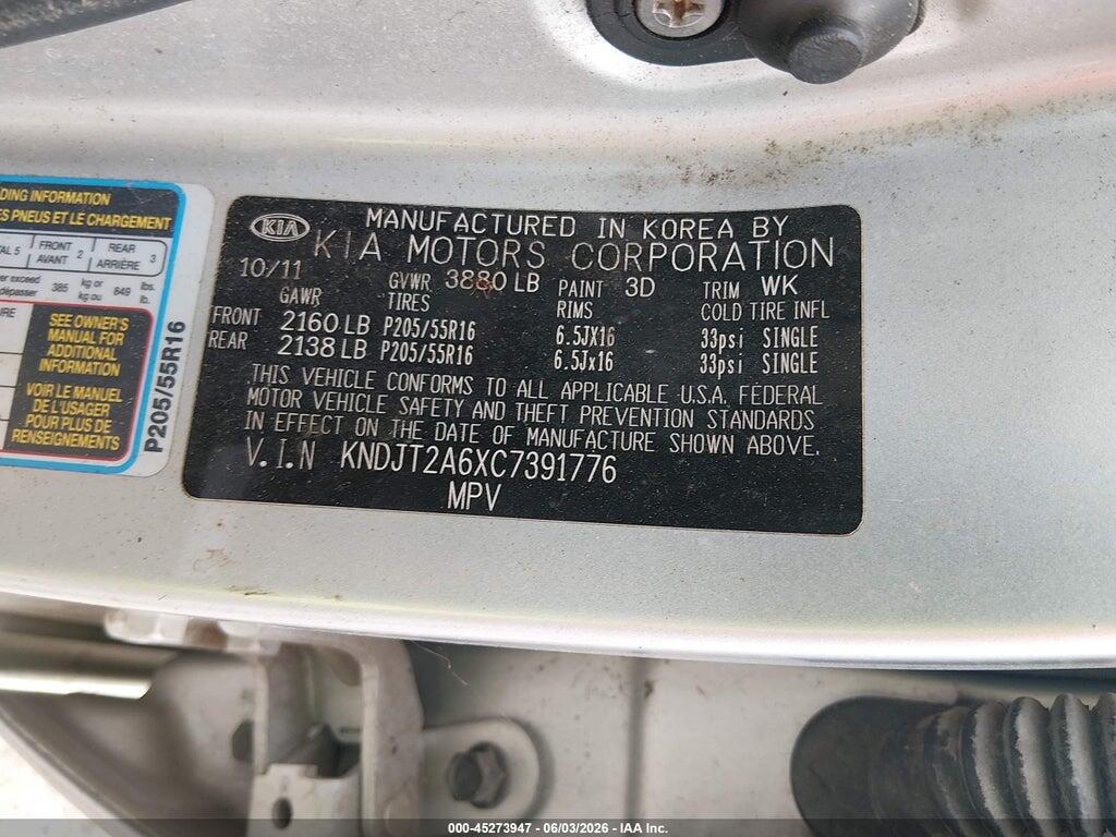 KNDJT2A6XC7391776 2012 KIA SOUL photo no. 9