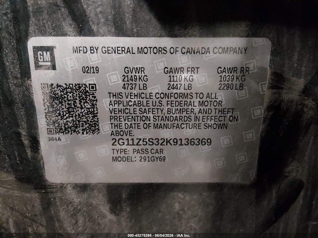 2G11Z5S32K9136369 2019 CHEVROLET IMPALA photo no. 9