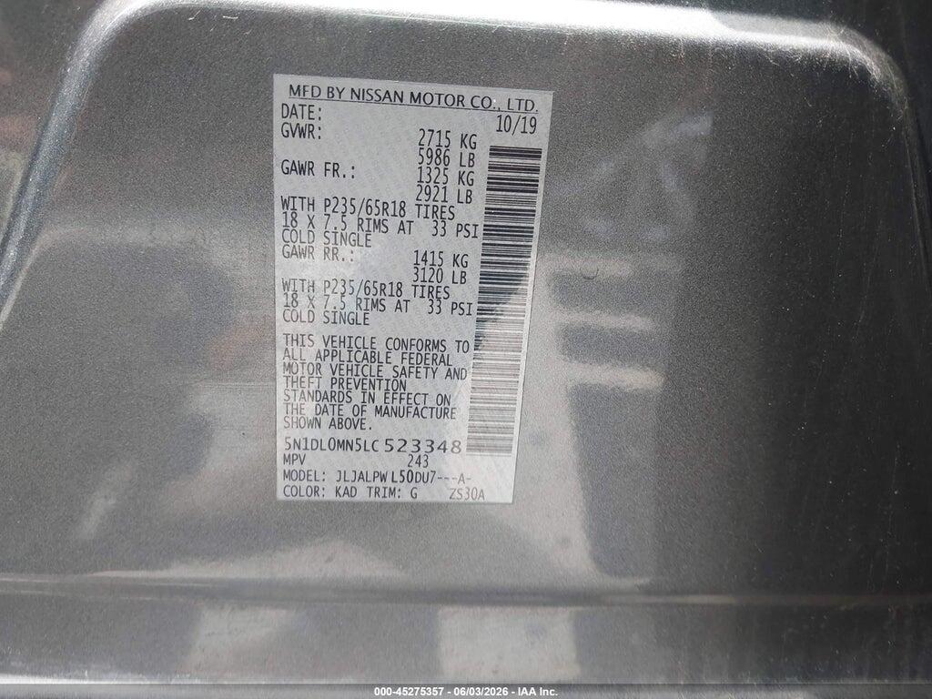 5N1DL0MN5LC523348 2020 INFINITI QX60 photo no. 9