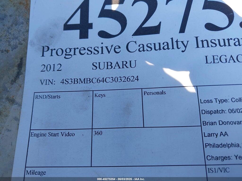 4S3BMBC64C3032624 2012 SUBARU LEGACY photo no. 9