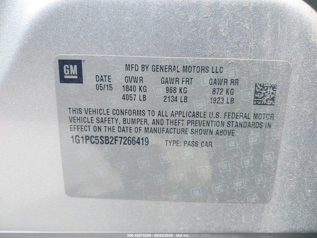 1G1PC5SB2F7266419 2015 CHEVROLET CRUZE photo no. 9