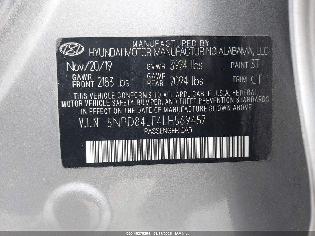 5NPD84LF4LH569457 2020 HYUNDAI ELANTRA photo no. 9
