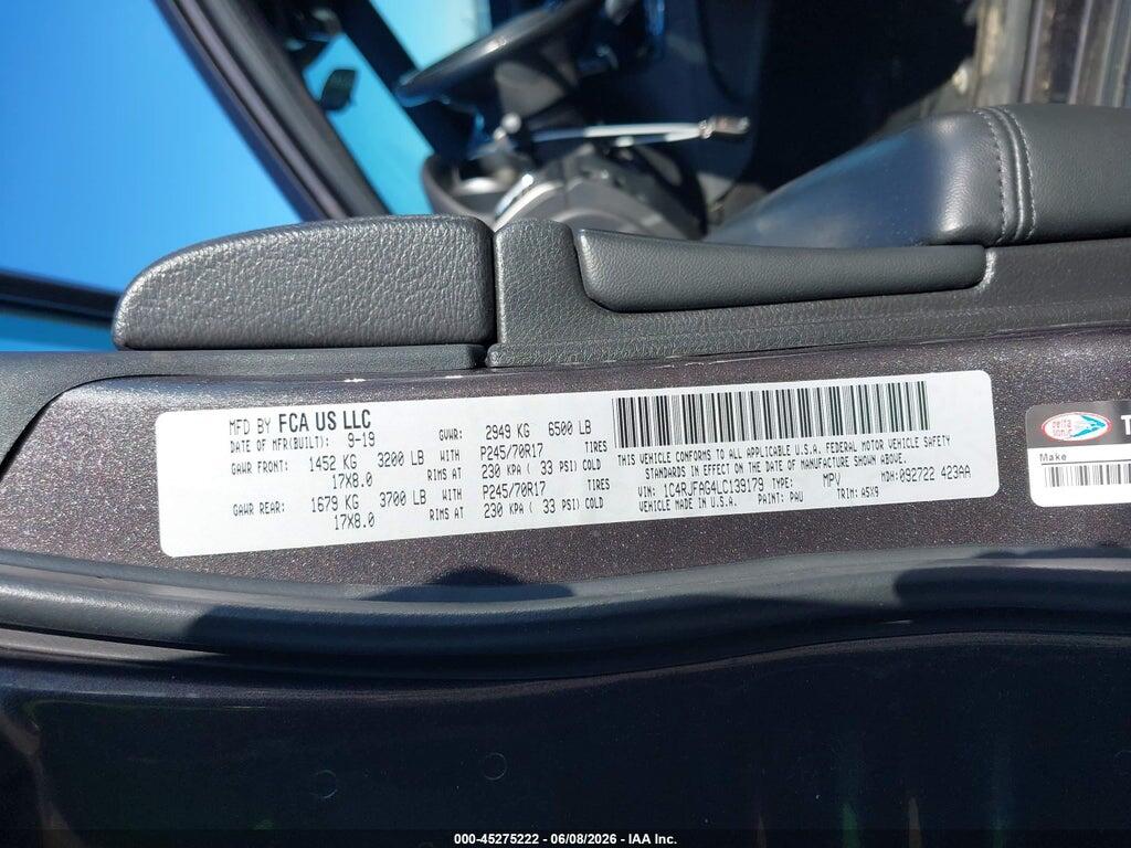 1C4RJFAG4LC139179 2020 JEEP GRAND CHEROKEE photo no. 9