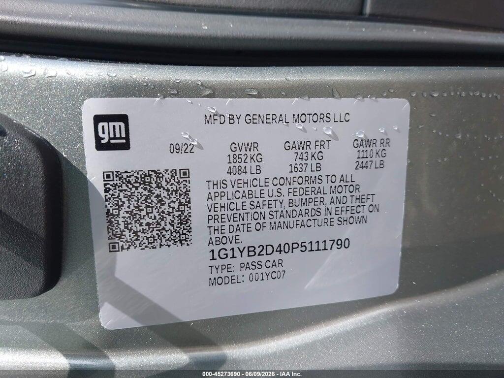 1G1YB2D40P5111790 2023 CHEVROLET CORVETTE STINGRAY photo no. 9