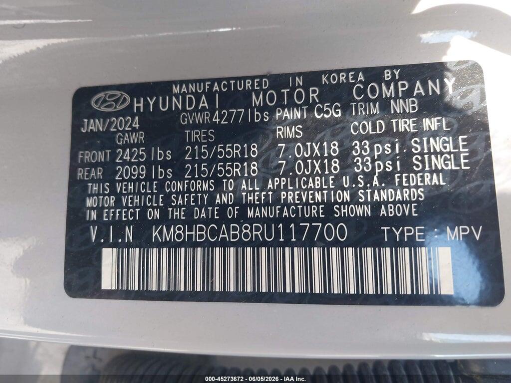 KM8HBCAB8RU117700 2024 HYUNDAI KONA photo no. 9