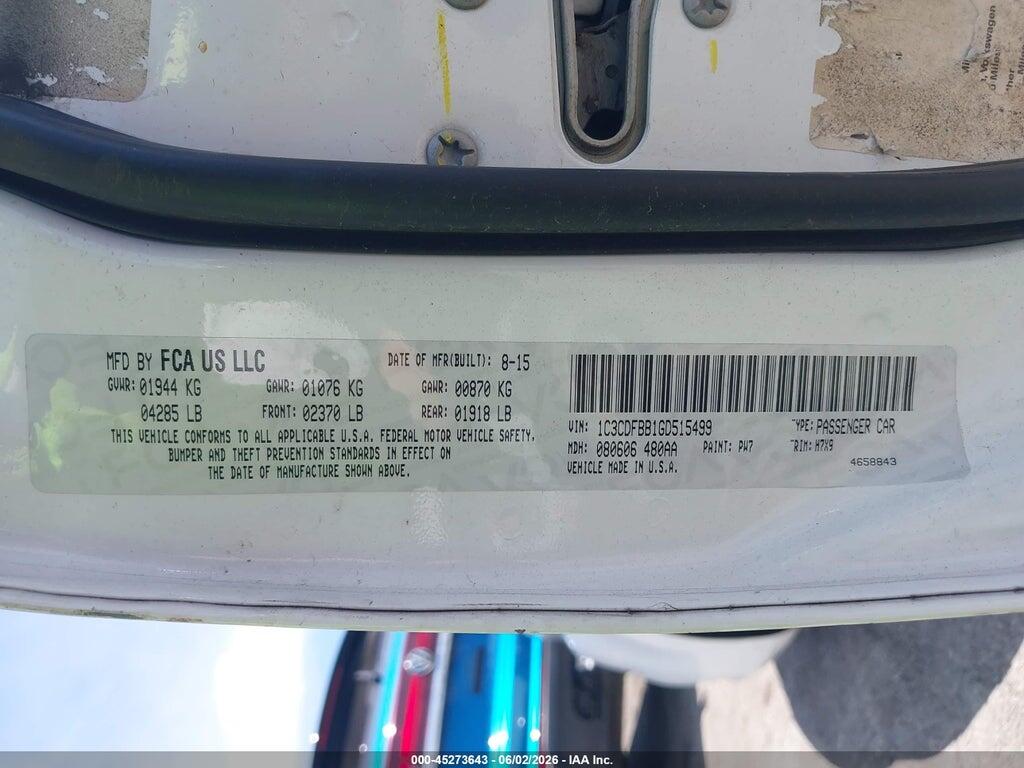 1C3CDFBB1GD515499 2016 DODGE DART photo no. 9