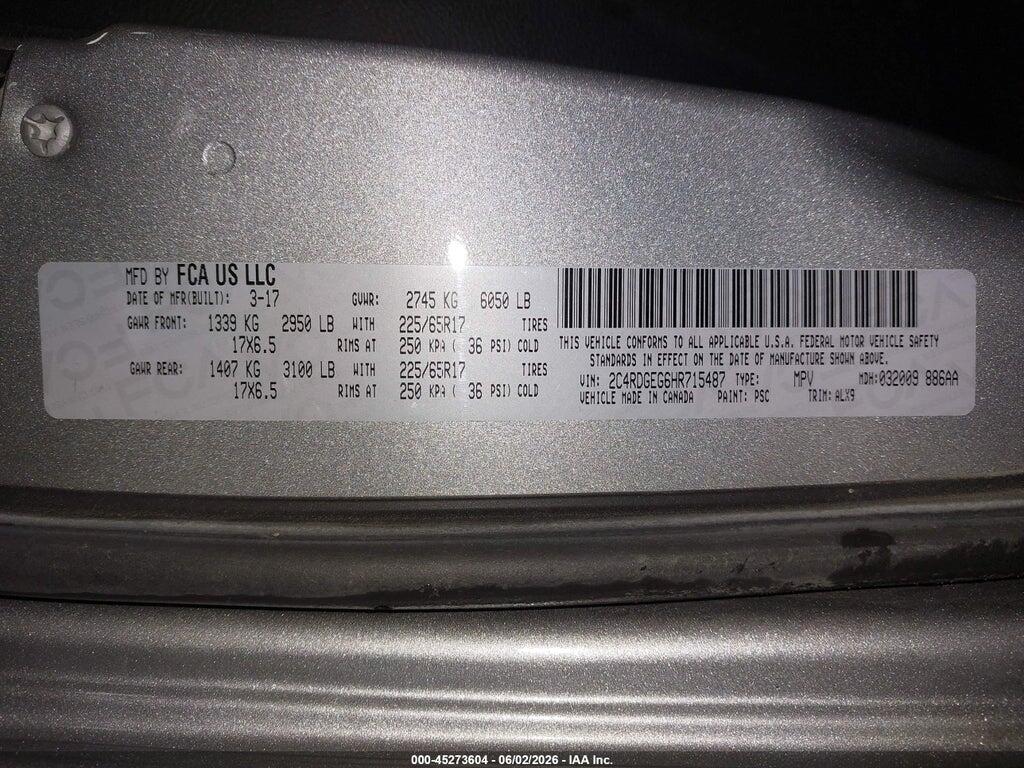 2C4RDGEG6HR715487 2017 DODGE GRAND CARAVAN photo no. 9