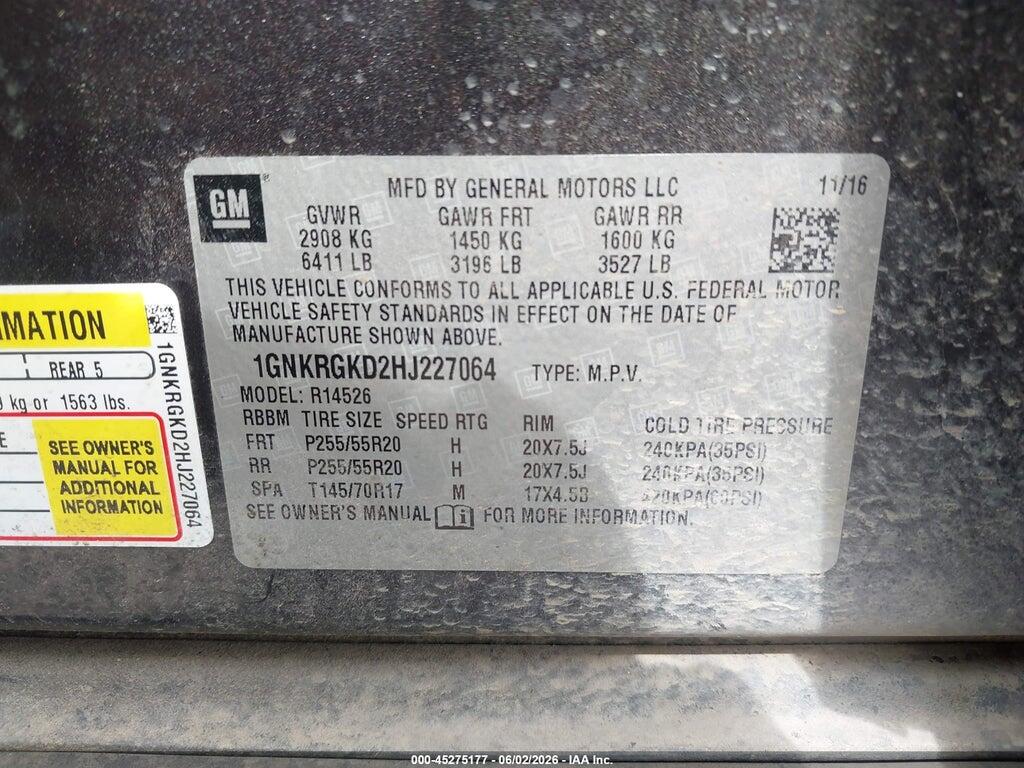 1GNKRGKD2HJ227064 2017 CHEVROLET TRAVERSE photo no. 9