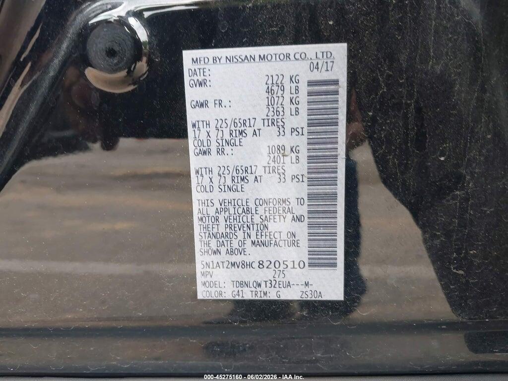 5N1AT2MV8HC820510 2017 NISSAN ROGUE photo no. 9