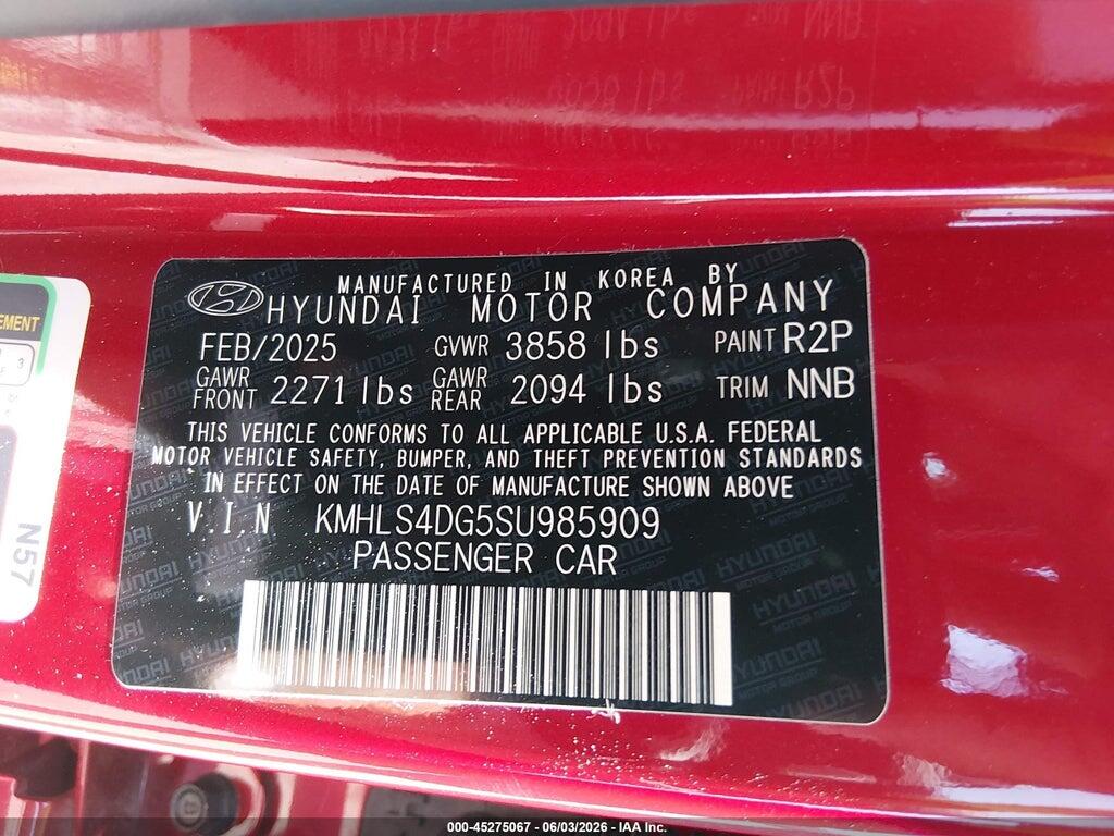 KMHLS4DG5SU985909 2025 HYUNDAI ELANTRA photo no. 9