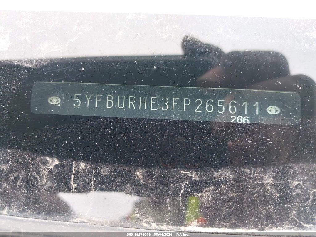 5YFBURHE3FP265611 2015 TOYOTA COROLLA photo no. 9