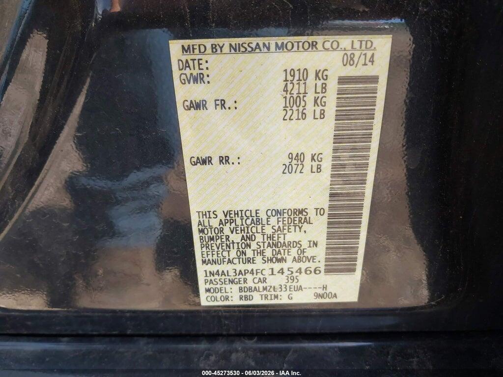 1N4AL3AP4FC145466 2015 NISSAN ALTIMA photo no. 9